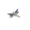 .38ctw Round Sapphire and .14ctw Diamond 18K White Gold Dragon Fly Shaped Estate Pin