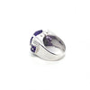 Pre-Owned Bellari 18K White Gold Cushion Cut Amethyst and Diamond Ring Size 7