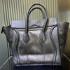 Pre-Owned CELINE Black Python and Leather Mini Luggage Tote Bag