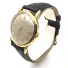 Pre-Owned Gruen Precision Autowind 35mm 14K Yellow Gold Watch Black Strap