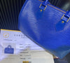 Pre-Owned Louis Vuitton Blue Epi Leather Speedy Handbag w/ Entrupy COA