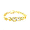 1.00ctw Round Diamond Circular Tapered Link Bracelet 18K Yellow Gold 6.5&quot;