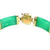8 Green Rectangular Jade Links and 14K Yellow Gold Link Bracelet 7&quot;
