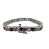 13.00 Carat Multi Gemstone Bracelet 14K White Gold 7 Inches Morganite Pink Sapphire Garnet
