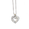 1.00ctw Round and Baguette Diamond Heart Pendant Necklace 18K White Gold 19&quot;