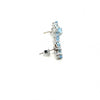 2.29ctw Oval Aquamarine Six Stone Stud Earrings 14K White Gold 4-Prong