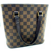 Pre-Owned Louis Vuitton Leather Damier Ebene Vavin PM Tote Bag Red Lining
