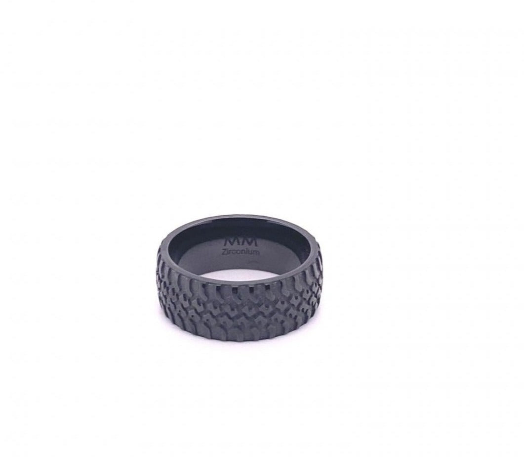 Men's Zirconium "Tire" Engagement Ring Band Size 9.25