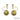 14K Yellow Gold Filigree Screw-Back Earrings with Round Bezel-Set Diamonds