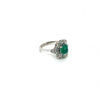 1.00 Carat Emerald and .64 Carat RBC VS2/G Diamond 18K White Gold Ring