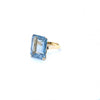 16.13 Carat Emerald Step Cut Aquamarine Ring 18K Yellow Gold Size 8.50