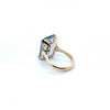 16.13 Carat Emerald Step Cut Aquamarine Ring 18K Yellow Gold Size 8.50
