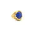 8.91 Carat Oval Black Opal and Diamond Ring 18K Yellow Gold and Platinum