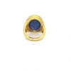 8.91 Carat Oval Black Opal and Diamond Ring 18K Yellow Gold and Platinum