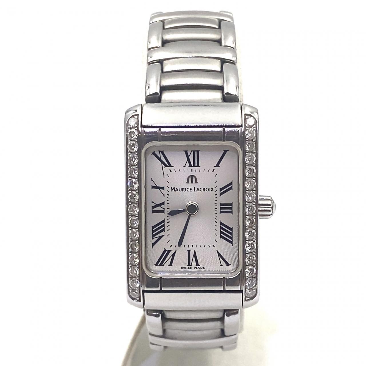Pre-Owned Maurice Lacroix Fiaba Stainless Steel Watch 59744 w/ Diamond Bezel