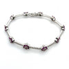2.50ctw Round Pink Sapphire and .45ct Diamond  18K White Gold Flower Bracelet