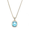 Pre-Owned David Yurman 925 Noblesse 12x10 Blue Topaz Diamond Pendant Necklace