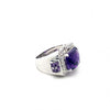 Pre-Owned Bellari 18K White Gold Cushion Cut Amethyst and Diamond Ring Size 7