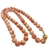 Vintage Natural &quot;Angle Skin&quot; Coral Beaded Necklace 28 Inches 87 Grams