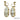 14K Yellow Gold Screw-Back Earrings with Polished White & Cream Shell 1.5" Length