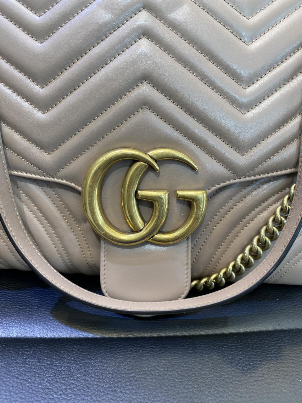 landing Betinget Skygge Pre-Owned GUCCI GG Marmont Large Chain Shoulder Bag Dusty Pink Matelas -  michaelmosesvault.com