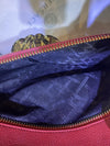 Pre-Owned Versace Red Leather Gold tone Medusa Head Clutch Bag