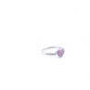 Pavé Pink Sapphire and Round Brilliant Diamond Heart Ring 14K White Gold