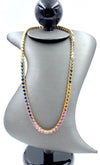 28.00ctw Multi Color Round Sapphire Necklace 14K Yellow Gold 20&quot;