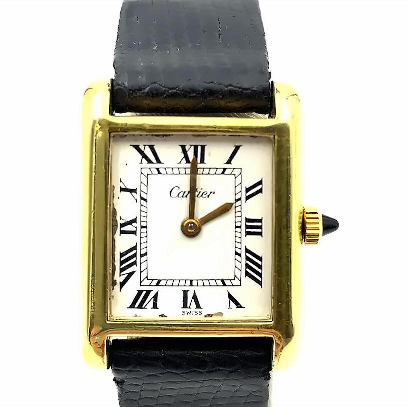 Pre-Owned Cartier Tank Vermeil 23mm 18K Yellow Gold Electroplated Watch