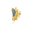 .21ctw Diamond and Opal Doublet Cupid Brooch 18K Yellow Gold with Pearl Cloud