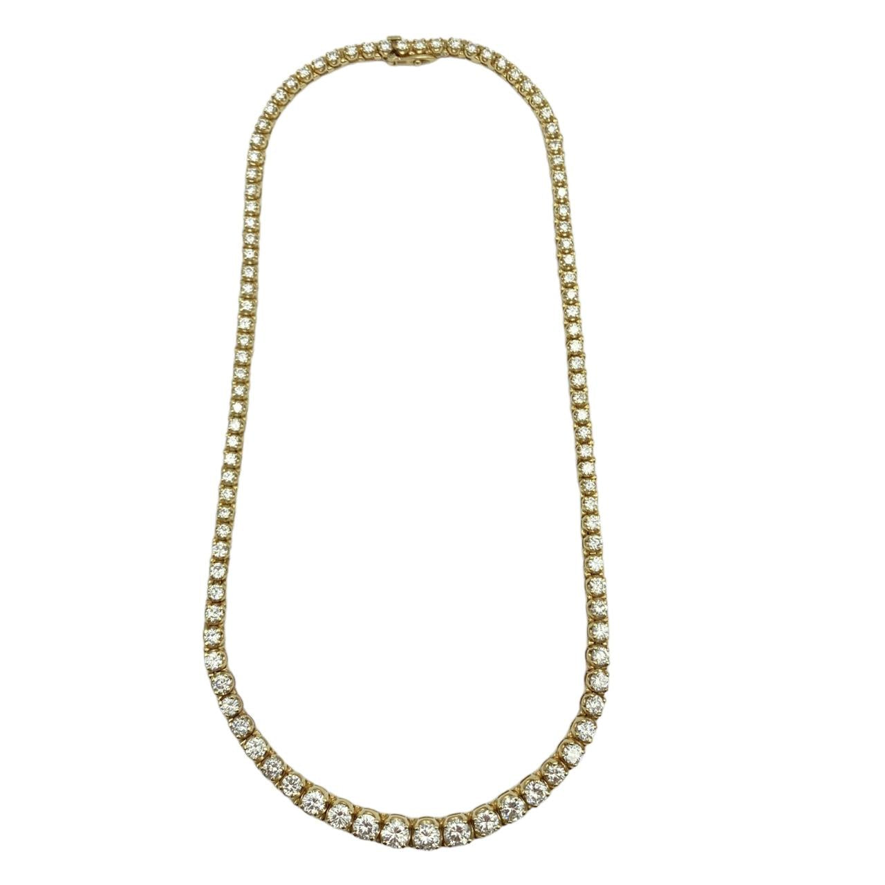 21.00 Carat IF Clarity E Color (Colorless) Diamond Estate Necklace 14K Yellow Gold 16 Inches