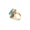 12.00 Carat Blue-Green Tourmaline and Diamond Ring 14K Yellow Gold Size 5.50 w/ GIA Report