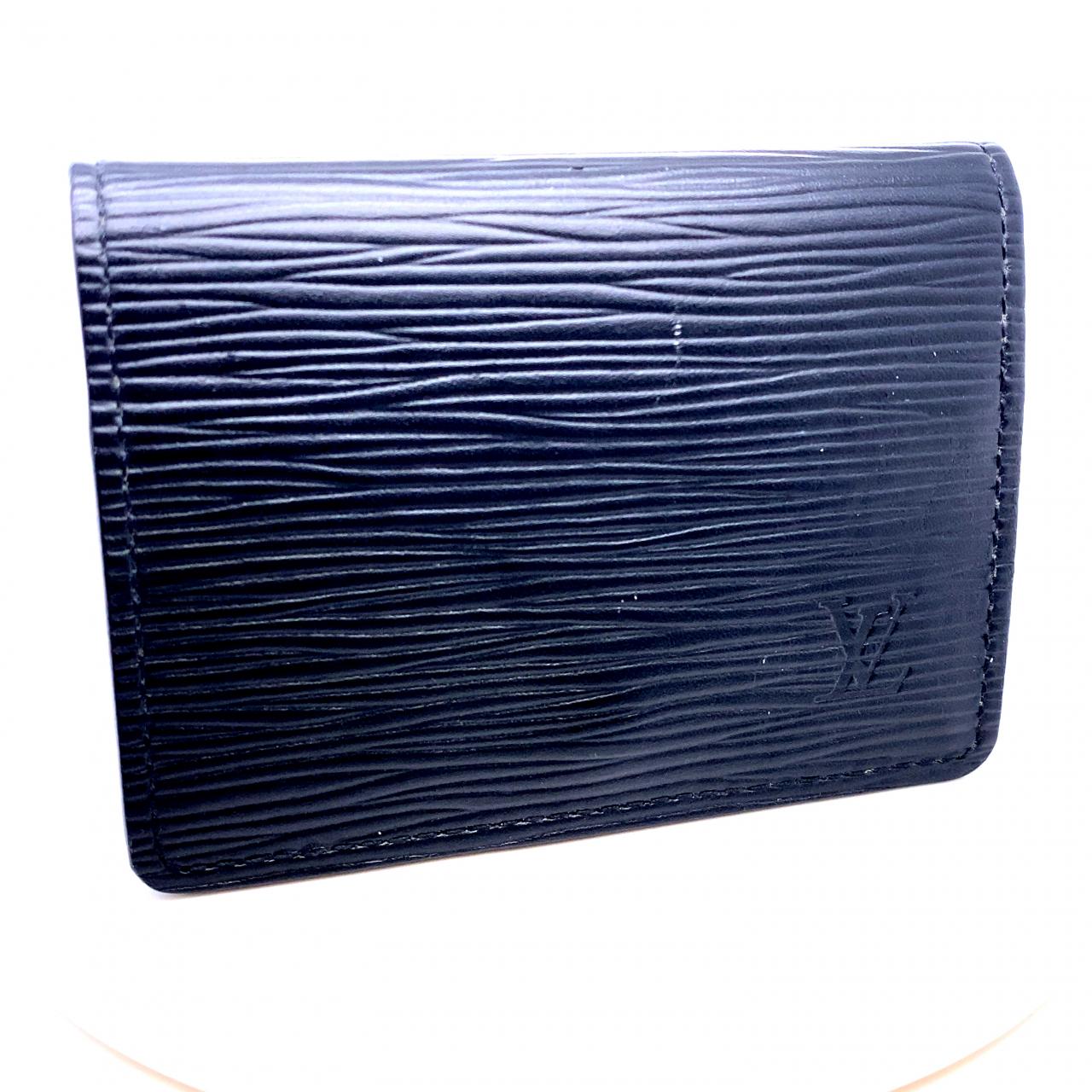 Pre-Owned Louis Vuitton Black Epi Leather Envelope Business Card Holder Snap Wallet