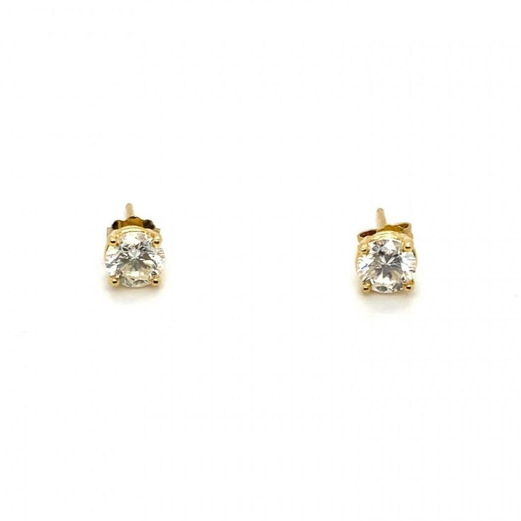 1.30ctw Round Luxurious Diamond Stud Earrings 14K Yellow Gold 4-Prong