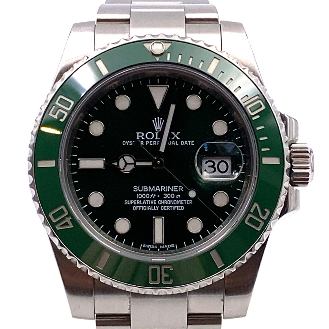 Pre-Owned Rolex "Hulk" Submariner 40mm Stainless Steel Watch 116610LV