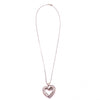 1.00ctw Round and Baguette Diamond Heart Pendant Necklace 18K White Gold 19&quot;