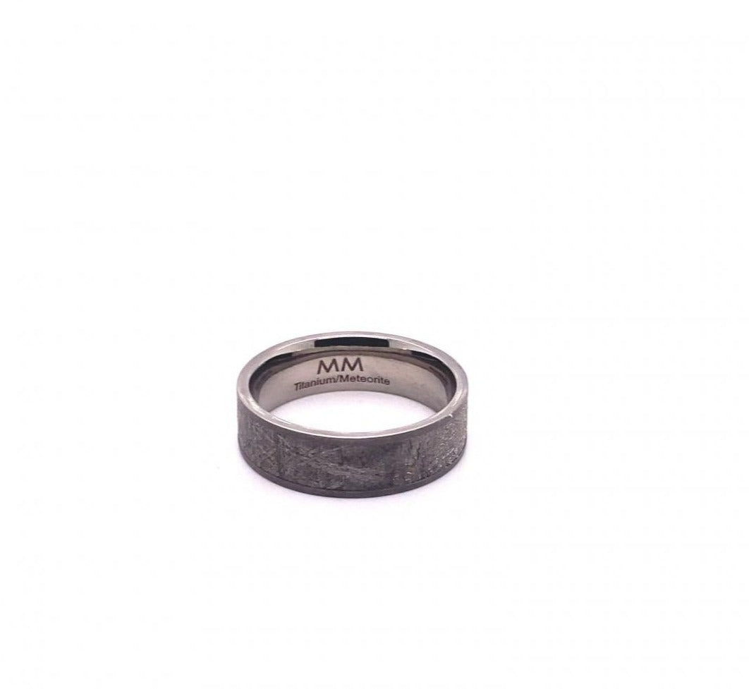 Men's Titanium and Meteorite Engagement Ring Band Size 10.5