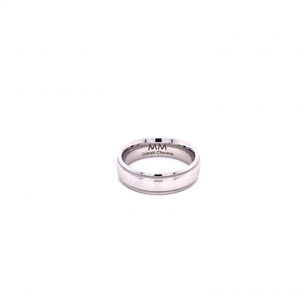 Men's Stylish Cobalt Chrome Wedding Engagement Ring Band Size 7.5